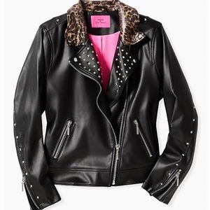 NWOT BETSEY JOHNSON Faux Leather MOTO JACKET Plus